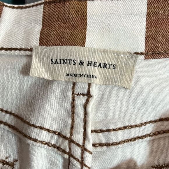 NWOT Saints & Hearts Striped Bell Bottom Pants - Picture 9 of 10